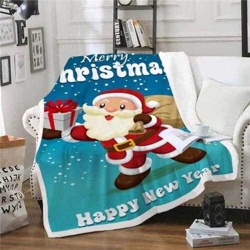 Christmas Blanket Soft Warm Coral Fleece Blanket Sheet Cartoon Bedspread Sofa Throw Light Thin Mechanical Wash Flannel Blankets