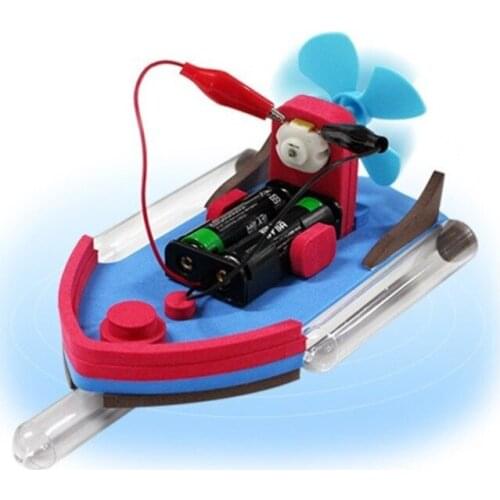 DIY Science Kit Aerodynamic Speedboat Boat Car STEM Technology Experiment Kids Electronic Physics Toys For School Children