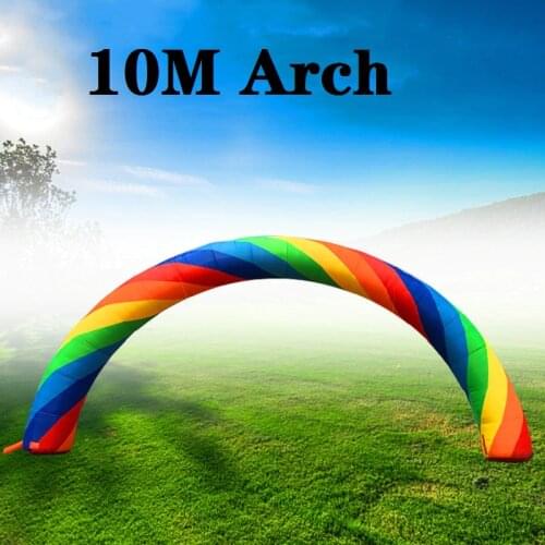 10m Inflatable Arch Colorful Events Party Supply Outdoor Exhibition Rainbow Wedding Decoration Opening Ceremony Advertising Tool