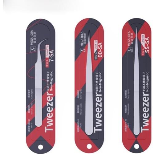 Electronics Industrial Tweezers Anti-magnetic Stainless Curved Straight Pointed Tip Forceps Phone Soldering Repair Hand Tools