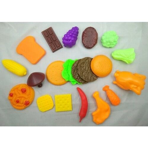 Food toy Plastic Teaching Aid Kitchen Food Toy Big Chicken Fried Shrimp Grapes Cauliflower Corn Mushrooms Biscuits Chili