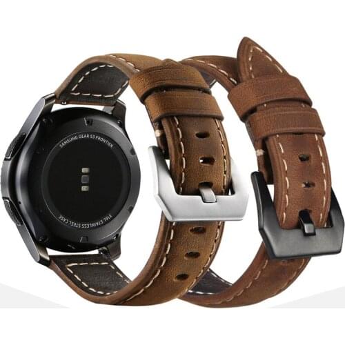 22mm Watch strap for Huami Amazfit Pace Stratos 2 2S smart watch Accessory bracelet strap for Samsung Gear S3 Leather watch band