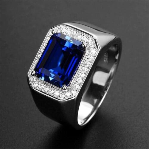 Luxury Female Male Green Adjustable Ring Vintage Square Wedding Rings For Women Men Dainty Zirconia Stone Engagement Ring