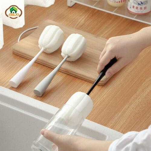 MSJO Cup Cleaner Glass Bottle Brush Mug Dish Water Drinking Cleaning Brush Sponge Home Kitchen Sponge Brush For Dishes Bottles