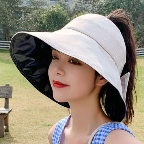 Fibonacci Sun Hats Empty Top Visor Hat Foldable Cool Hat For Womens Split Fork Bow Beach Hat Summer UV Protection Bucket Hat