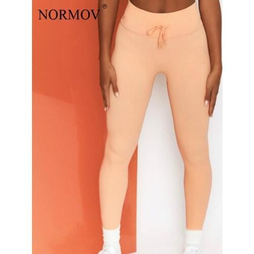 NORMOV High Waist Sports Leggings Tether Running Push Up Seamless Legging Solid Color Workout Fitness Stretchy Leggings Women