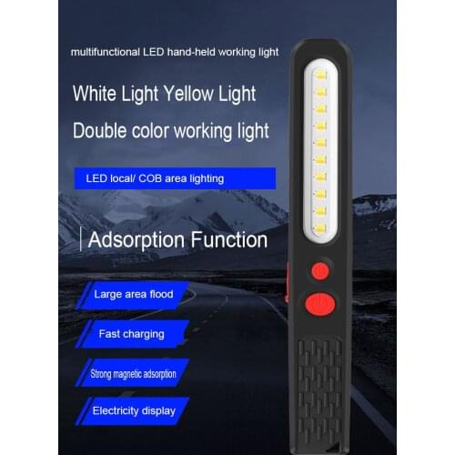 LED Hand Held Automobile Maintenance Work Lamp Charging Strip LED Super Bright With Magnet Polishing Paint Surface Patching