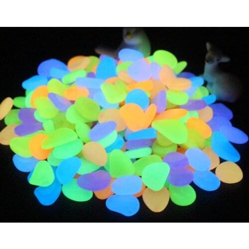 20/50pcs Glow in the Dark Garden Pebbles Glow Stones Rocks for Walkways Garden Path Patio Lawn Garden Yard Decor Luminous Stones
