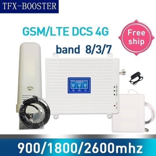 TFX-BOOSTER Russia cellular amplifier 4g 900 1800 2600 DCS LTE 2G 3G 4G Tri-Band GSM signal Repeater GSM Mobile Signal Booster