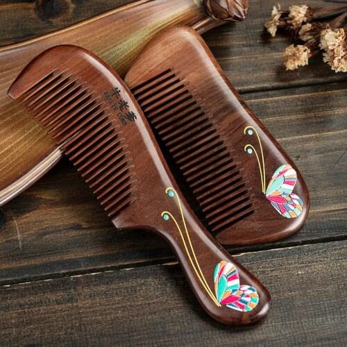 High-grade Wood Comb Sandalwood Anti-static Natural Wood Mahogany Comb Curly Hair Straight Hair Comb