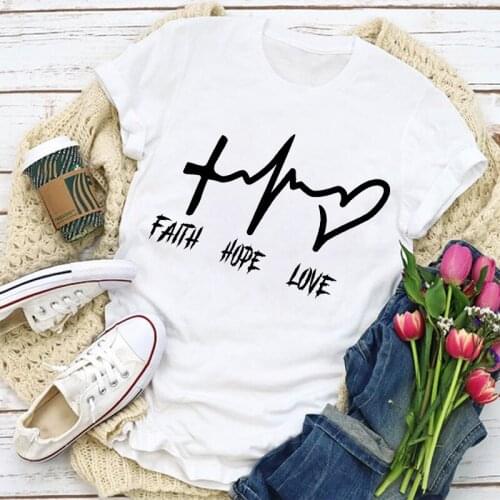 Women Graphic Heartbeat Love Cute Printed Fashion Summer Shirt T-Shirt Womens Clothing Tops Lady Clothes Tee Female T Shirt