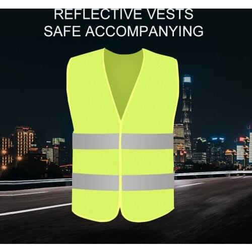 Reflective Strip Vest Car Emergency Reflective Vest Fluorescent Mesh Safety Suit Night Walking Running Cycling High Visibility