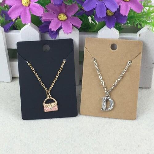 200pcs 7*5cm Kraft Paper Necklace Card and Blank Pendant Card Jewelry Packing Cards for jewelry accessory Display packing Card