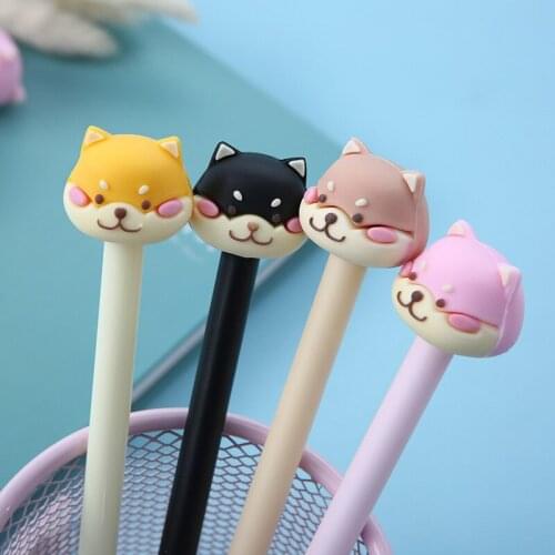 36 Pcs Per Set Korean-Style Cartoon Animal Party Signature Pen Cute Multicolor Puppy Silicone Gel Pen Factory Kawai Stationery
