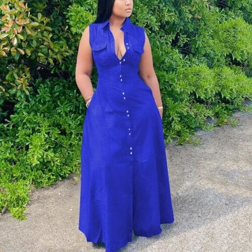 4XL 5XL Plus Size Women Long Dress High Waist Single Breasted A Line Turn Down Collar Floor Length Elegant Evening Night Vestido