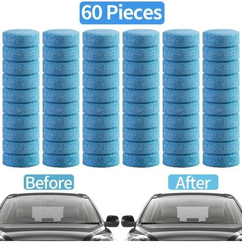 60 Concentrated Detergent Car Windshield Cleaning Effervescent Tablets Ultra-clear Wiper Glass Cleaner for Home Toilet Window