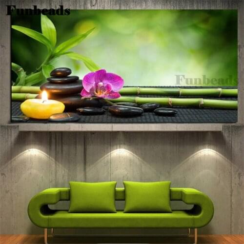 5D Diy diamond painting Modern Orchid Zen Spa Stone Bamboo Candle cross stitch kit diamond embroidery Full square/round FF4232