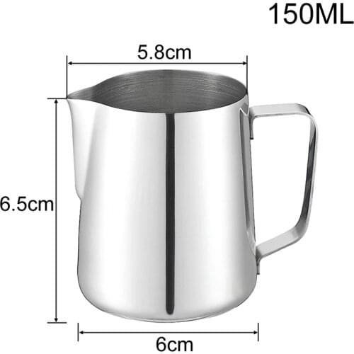 AREYOUCAN 150ml Coffee Jug Cup Mug Stainless Steel Handle Coffee Beak Garland Cup Latte Jug