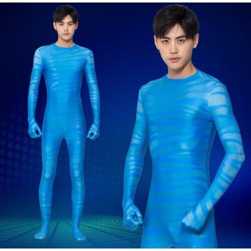 New Arrival Adult Kids Avatar 2 Movie Cosplay Jumpsuits Anime Avatar Costumes for Carnival Halloween Party School Shows