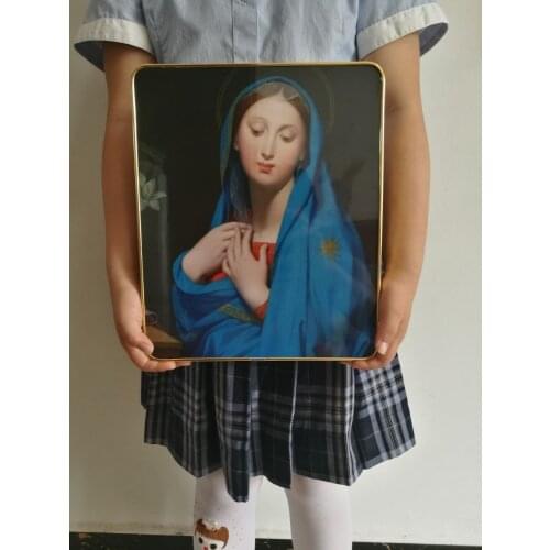 GOOD Bless family Christianity Catholicism HOME Ornament Religious the Madonna Virgin Mary mother pray crystal Picture frame