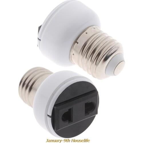 E27 ABS US/EU Plug Connector Accessories Bulb Holder Lighting Fixture Bulb Base Screw Adapter White Lamp Socket