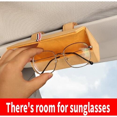 Sun Glasses Holder Box Magnetic Car Visor Glasses Case Organizer Glasses Storage Box Holder Visor Sunshade Auto Accessories Men