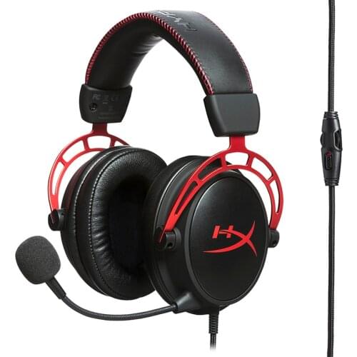 HyperX Cloud Alpha red Gaming Headset Signature HyperX Comfort headphone and Durability And hi-fi sound effects