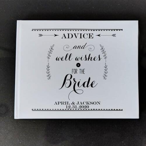 Custom Bridal Shower Guest Book Advice Book for Bride Well Wishes Bridal Journal Wishes for the Bridal Shower Favor Wedding Book