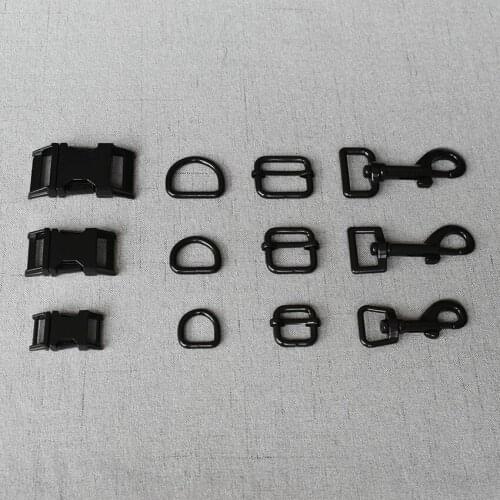 1 Set 15mm 20mm 25mm Metal Belt Buckle Strap Slider D Ring Snap Clip Hook For Pet Dog Collar Leads Lobster Clasp Accessories