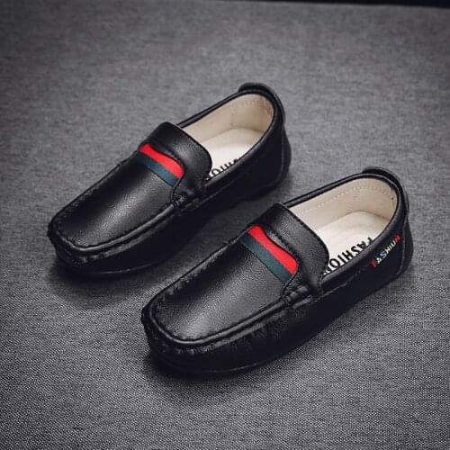 2021 Fashion Brand Children Loafers Shoes Autumn Hard-Wearing Little Girl Dress Shoes White Soft Bottom Kids Boy Moccasins