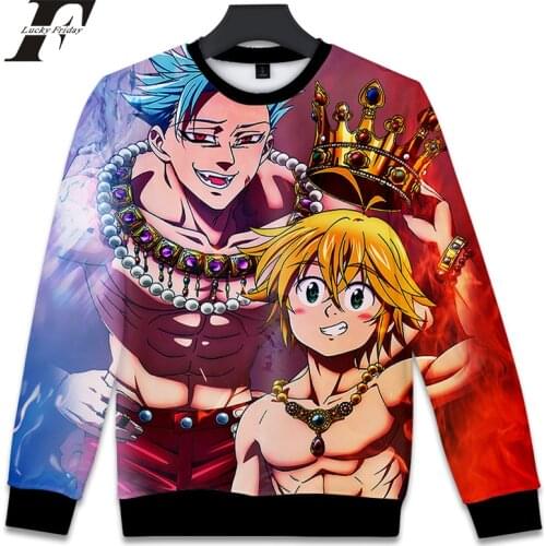 Kpop 2018 The Seven Deadly Sins 3D capless hoodies sweatshirts men women Nanatsu No Taizai Clothes Harajuku Hip Hop Plus Size