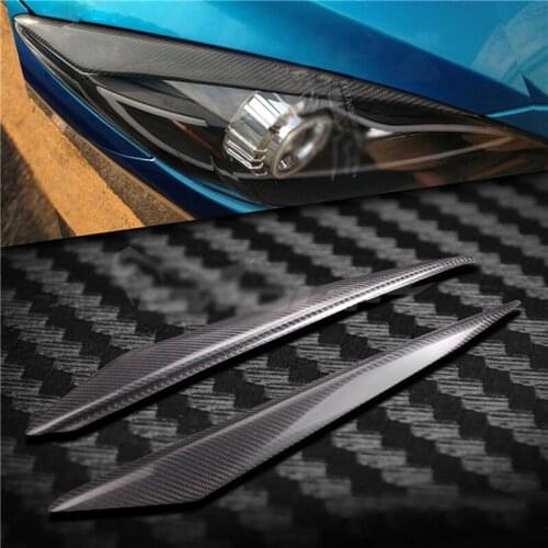 Carbon Fiber Headlight Cover Eyebrows Eyelid Trim Sticker For Mazda 3 M3 10-13