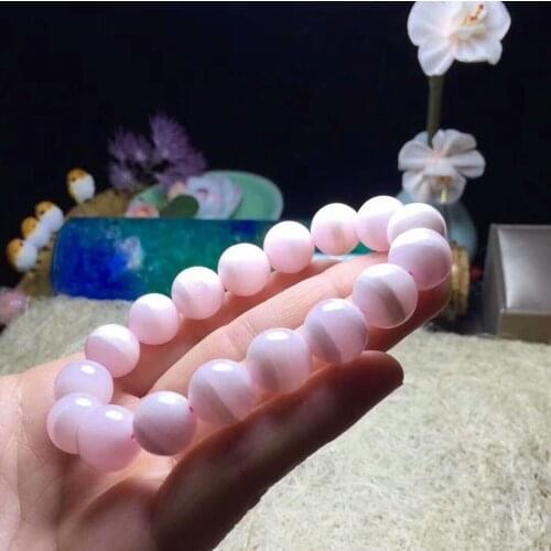 Natural Bracelet Crystal Calcite Quartz Stretch Beads AAA 12-11mm