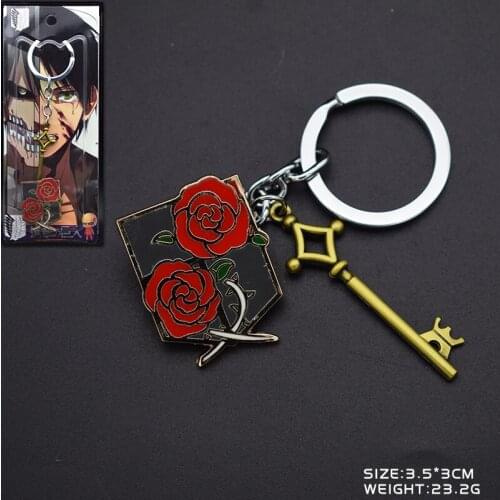 New Attack on Titan Stationed Corps logo pendant key Chain keyholds Keyring for Mens Womens Gift