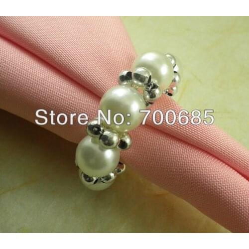 Wholesale napkin rings pearl beades ,napkin holder
