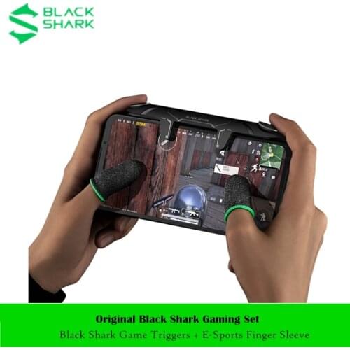 Original Black Shark Game Triggers Set Add E-Sports Finger Sleeve Joystick Controller Handle for 3 / 3S / 3 Pro iPhone Xiaomi