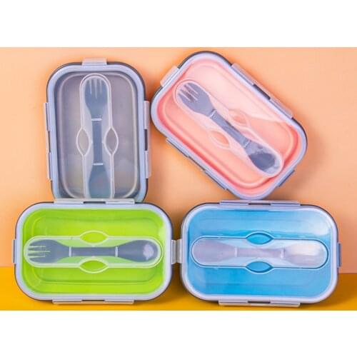 Healthy Portable Collapsible Food Box Microwave Bowl Silicone Folding Japanese Bento Lunch Box For Kids Adult food carrier 900ml