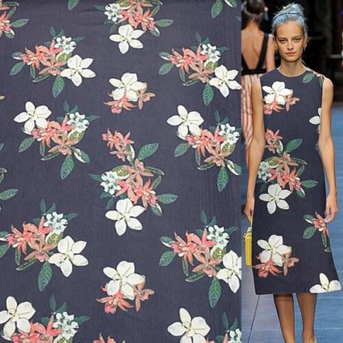 Floral print 100% pure silk fabric silk crinkle georgette gauze fabric 12momme,SCG579