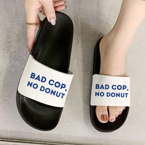 2021 Women Slippers Harajuku Flat Bottom Flip Flops Lady Shoes Letter Non-slip Comfortable Summer Beach Fashion Open Toe Sandals