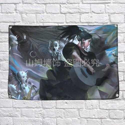 Japanese ukiyo-e Tattoos Banners Hanging Flag Wall Sticker Cafe Restaurant locomotive club Live background decoration