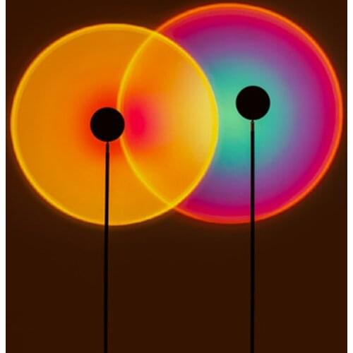 Sunset Projector Lamp Rainbow Atmosphere Led Night Light for Home Bedroom Coffe shop Background Wall Decoration USB Table Lamp