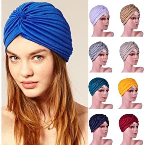Women Soft Elastic Jersey Inner Hijabs Solid Color Easy Cap Muslim Turban Headwrap Chemo Hats Islamic Headband Sports Yoga Cap