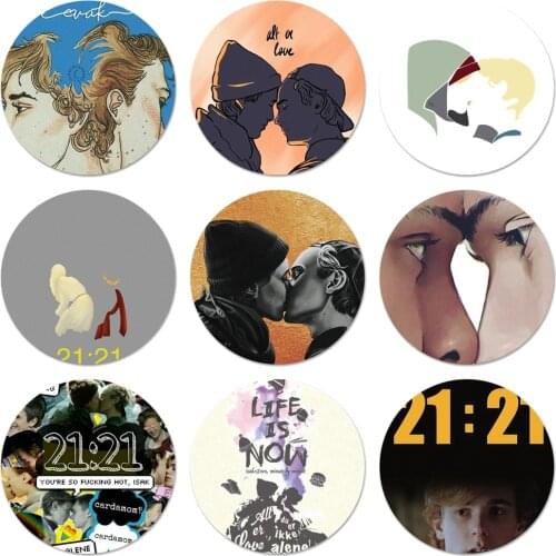 Tv Skam Isak & Even Icons Pins Badge Decoration Brooches Metal Badges For Backpack Decoration 58mm