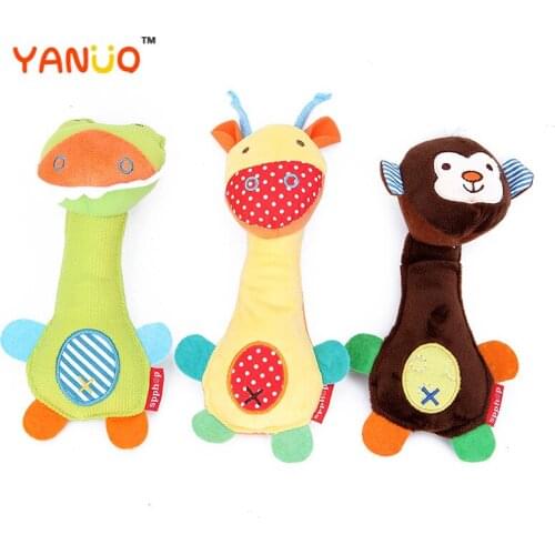 Small Animal Series Kids Girls Boys Infant Toys Baby Long Soft Plush Cotton Rattle BB Stick Cute Crocodile Rattle Stick 1 Pcs