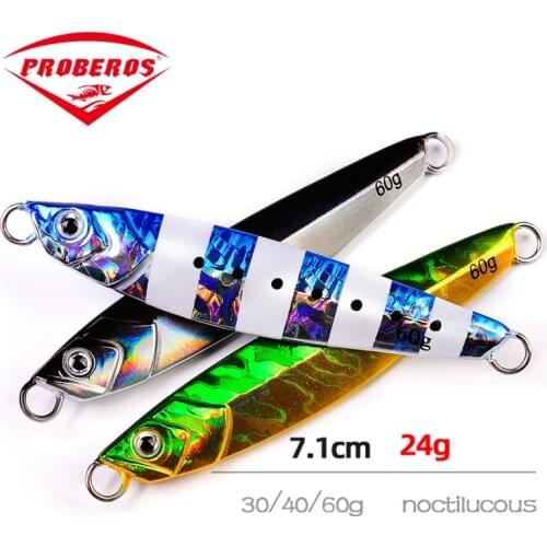 1PCS Sinking Jigbait Fishing Lure Metal Bait 24g/30g40g/60g Ocean Boat Trolling Jigs Blade Glow 1 Piece Sale