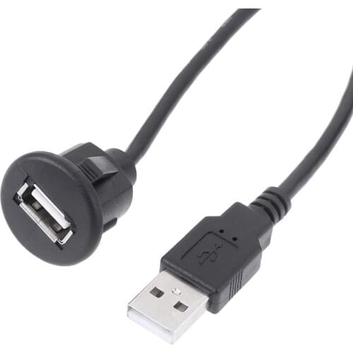 1m PC Car Dash Board Mount USB 2.0 Male To Female Socket Extension Panel Cable