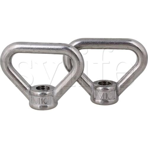 2pcs 304 Stainless Steel Corrosion-resistant M10 Triangle Eyed Threaded Nuts