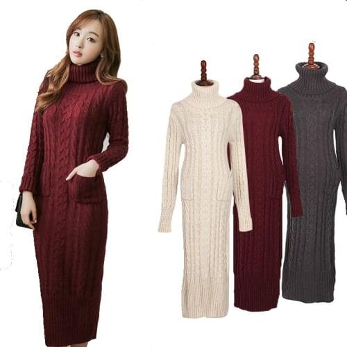 2019 Pullover Ohclothing2018 European Winter Knitting Female Thickening Noble Temperament Self-cultivation Long Bottom Sweaters