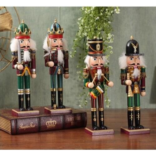30CM European nutcracker puppet creative wine cabinet TV cabinet living room decoration household Crafts Arts decoration