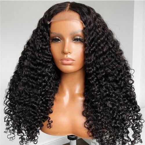 3B Curly Human Hair 5*5 Lace Closure Wig Longest Hair Proportion Full To Bottom Brazilian Remy Human Lace Wigs 150% Density